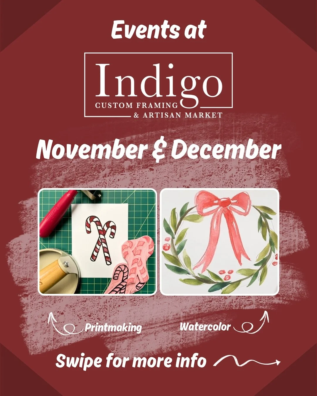We&rsquo;re excited to begin a new round of events for the holiday season this month! We hope you&rsquo;ll join us for one (or many 😉) of our exciting classes and events coming up soon. 

#shoplocal #createlocal #downtownandersonsc