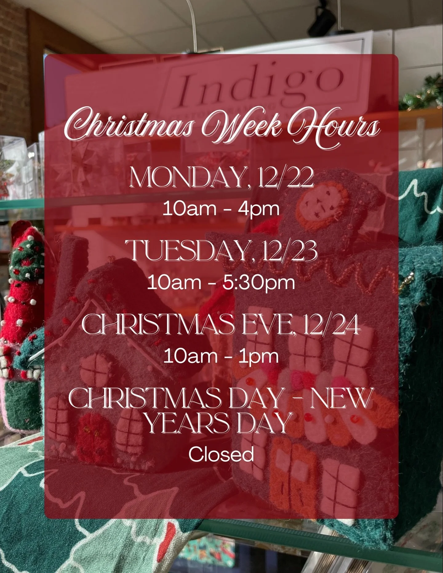 The time is now! We are open until 4pm today, 12/20, and we are open everyday next week leading up to Christmas Day. We are so thankful for our loyal customers, and we appreciate each and every one of you who have stopped by this holiday season! 

#c