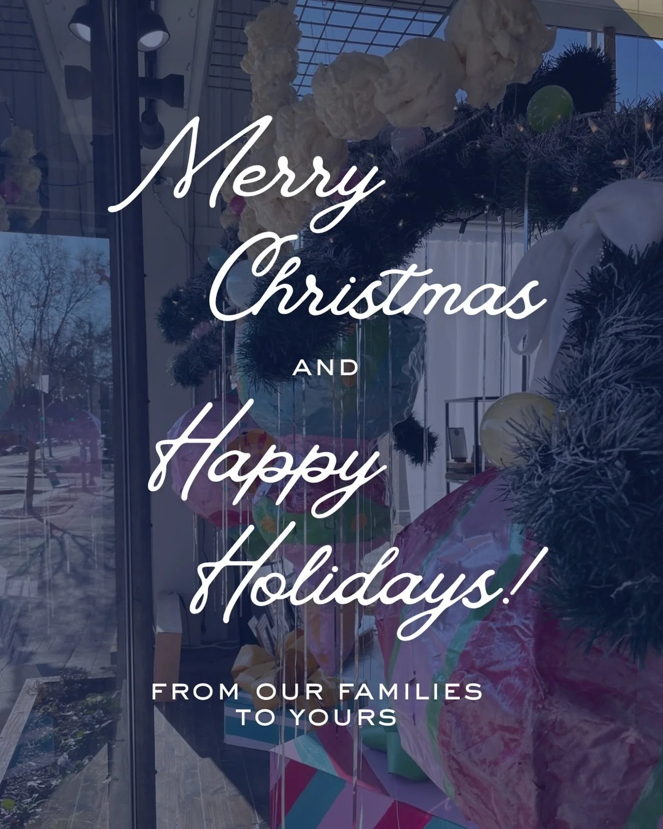 Merry Christmas and Happy Holidays from our families to yours! We&rsquo;re hibernating for the week and will see you again when we reopen on January 2nd. 💙