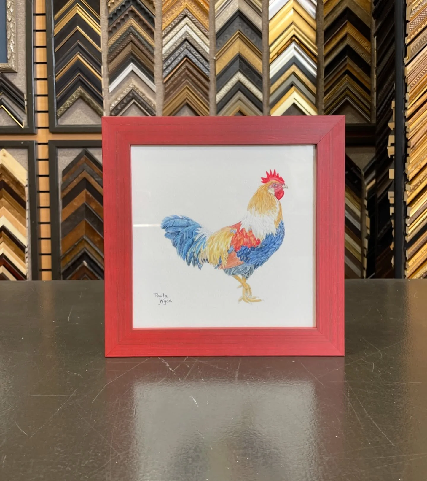 We&rsquo;ve had several barnyard friends on our framing table lately! Including a lovely watercolor rooster by @paulawysewatercolors and sweet ducklings by @erin_c_hughes 🐓🐂🪿

#AndersonSCArt #LocalArtists #ShopLocal