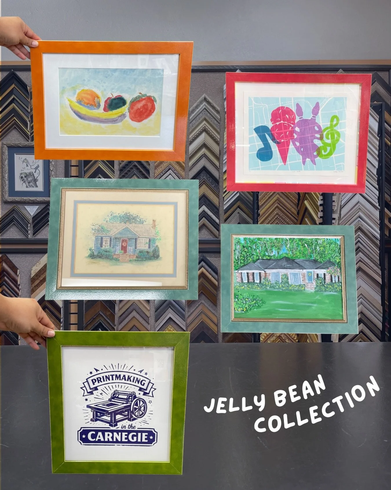 We have been absolutely loving the Glossy Jelly Bean line from Palmetto Framing Supplies lately. The fun colors and glossy textures bring fun to every project, and who doesn&rsquo;t love a jelly bean?!

#indigocustomframing #downtownandersonsc #custo