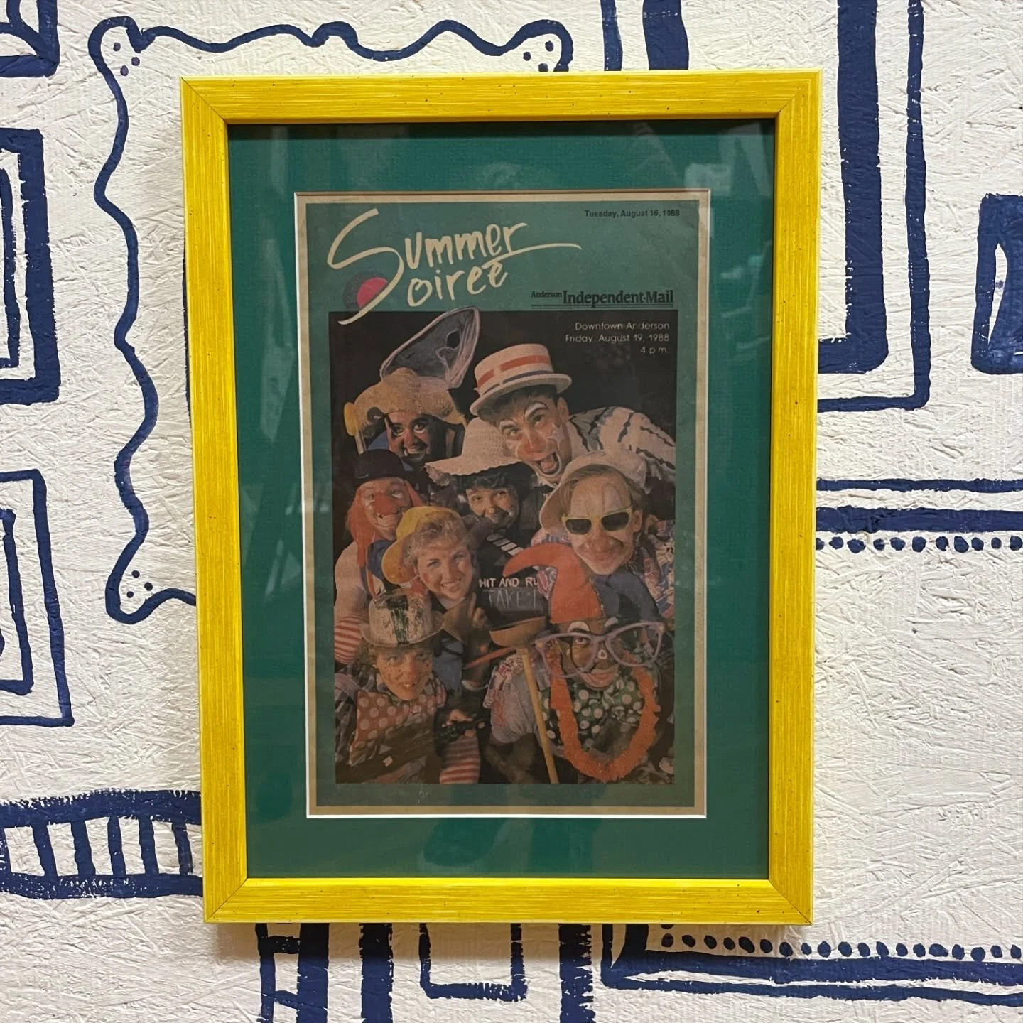 In honor of the @downtownanderson Soir&eacute;e this weekend, we&rsquo;re sharing this gem from 1988 we got to frame last year! 

See you tomorrow? We&rsquo;ll be open 10-7 both Friday and Saturday this weekend!