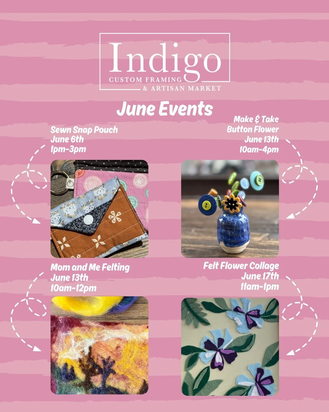 June at Indigo! Come create with us!