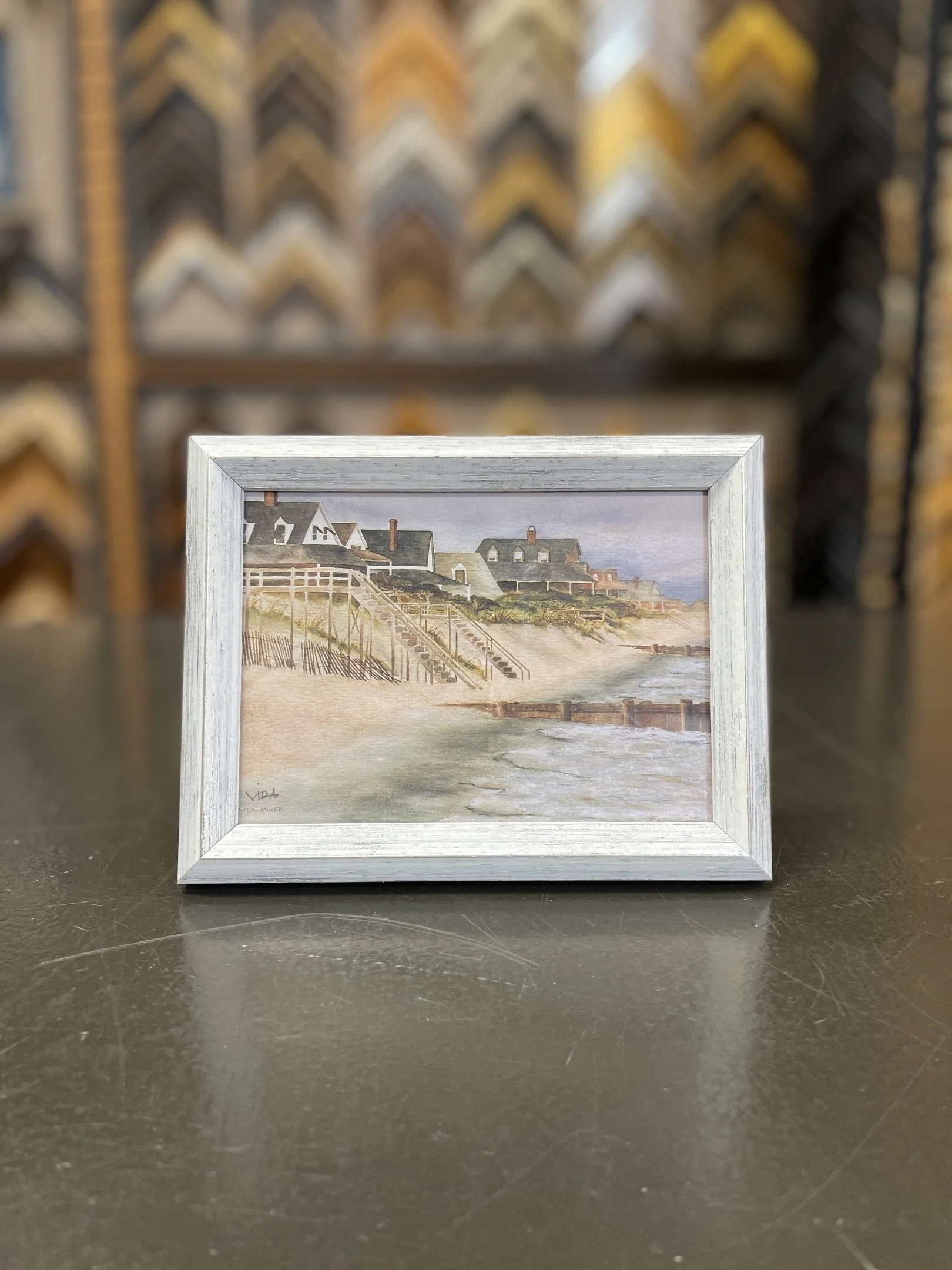 Beaches, Lakes, Rivers &amp; Mountains! Oh my! We&rsquo;re living vicariously through your pieces! Vacation memories should last forever. 🌊🐟⛰️✨

#indigocustomframing #framing #downtownandersonsc #vacation