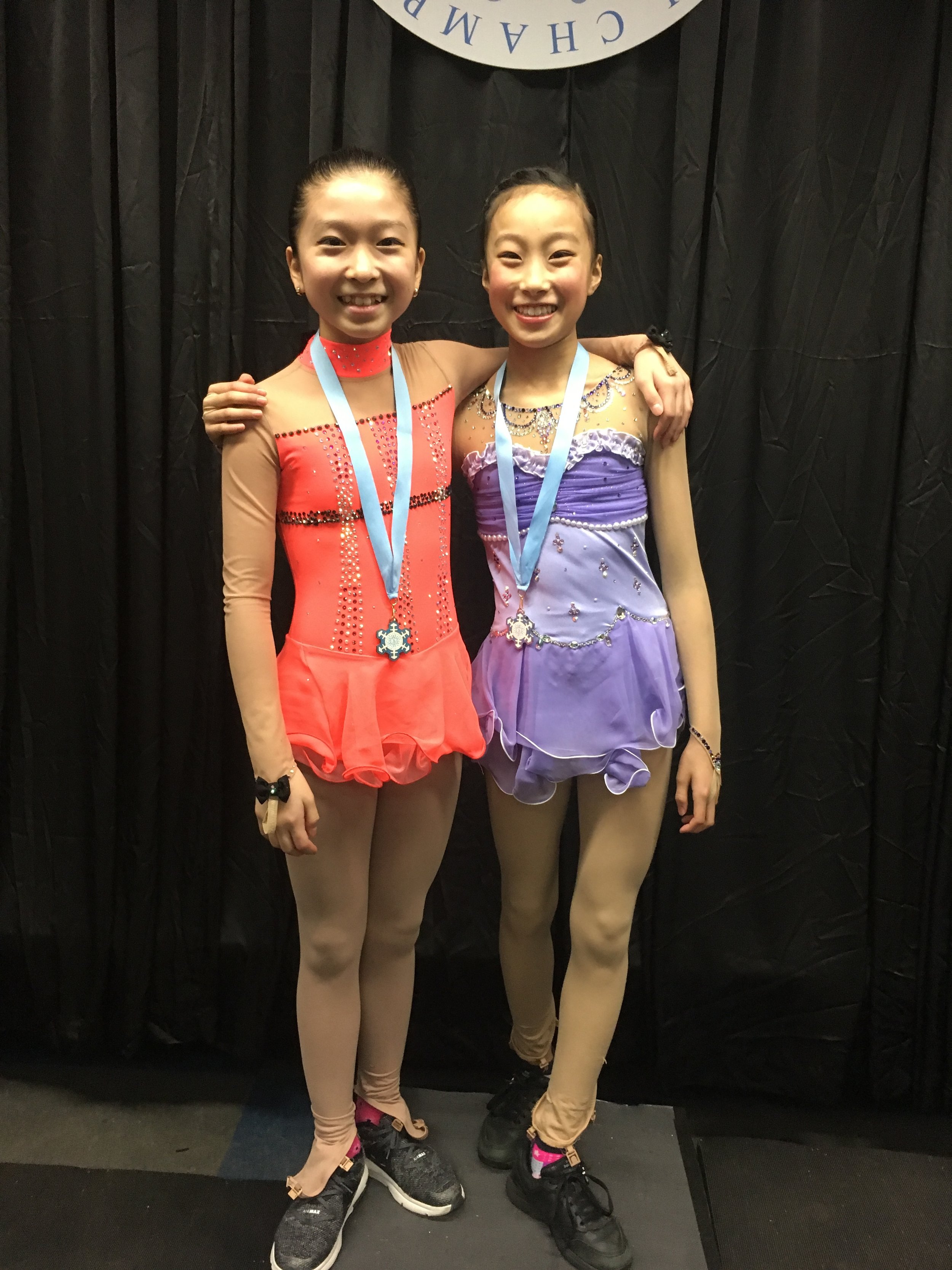  Luka &amp; Yena after their short program performances (Luka 2nd, Yena 3rd) 