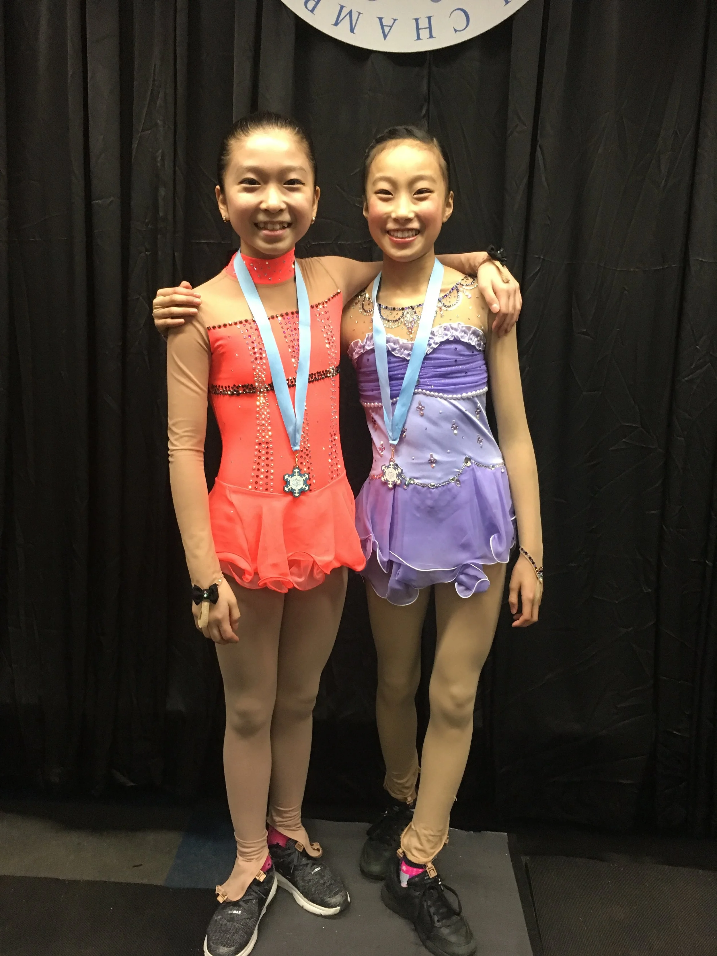 Luka & Yena after their short program performances (Luka 2nd, Yena 3rd)