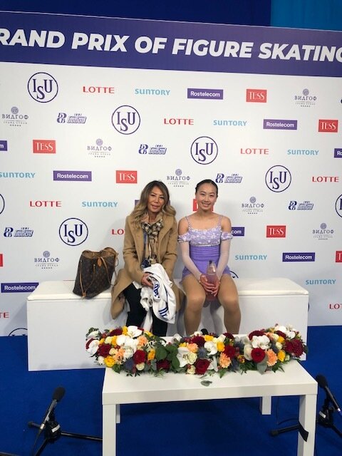  Miki &amp; Marissa in the Kiss &amp; Cry at 2019 ISU JGP in Chelyabinsk, Russia 