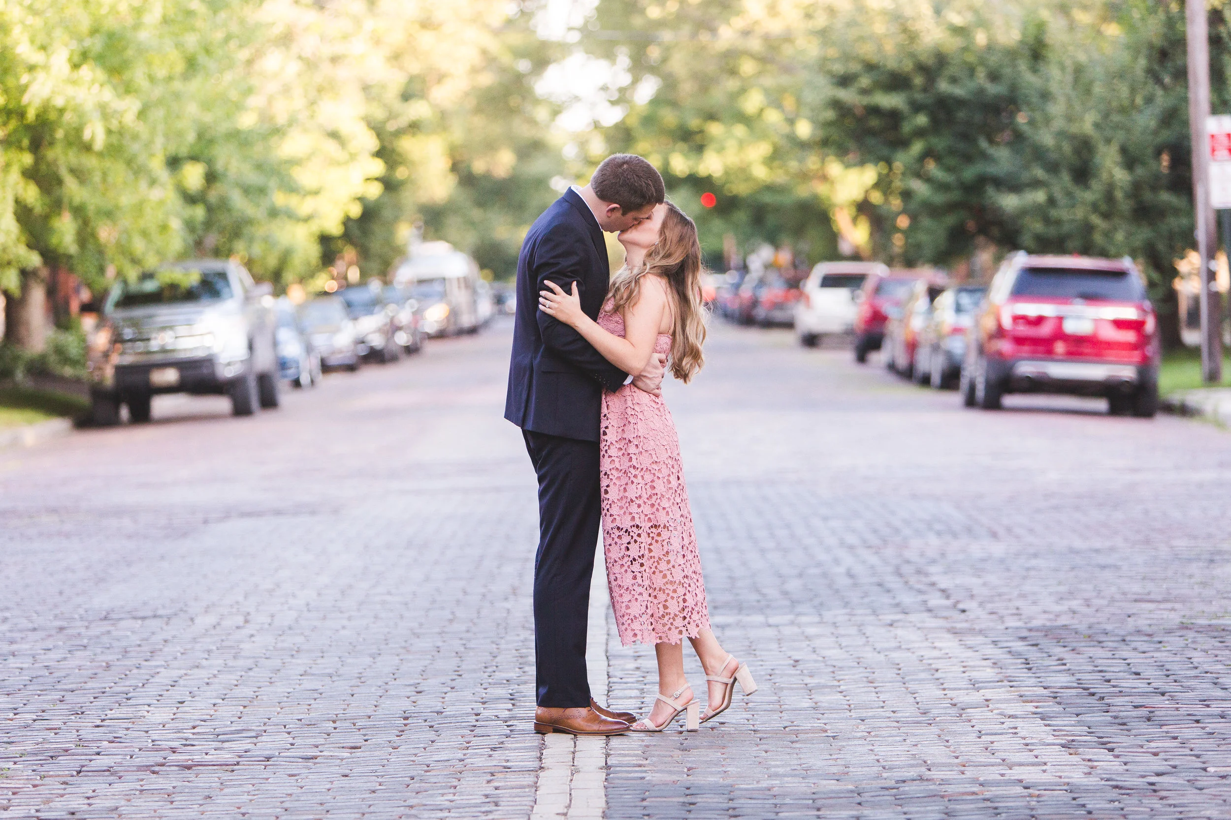 hilary and drew’s engagement session in german village columbus ohio