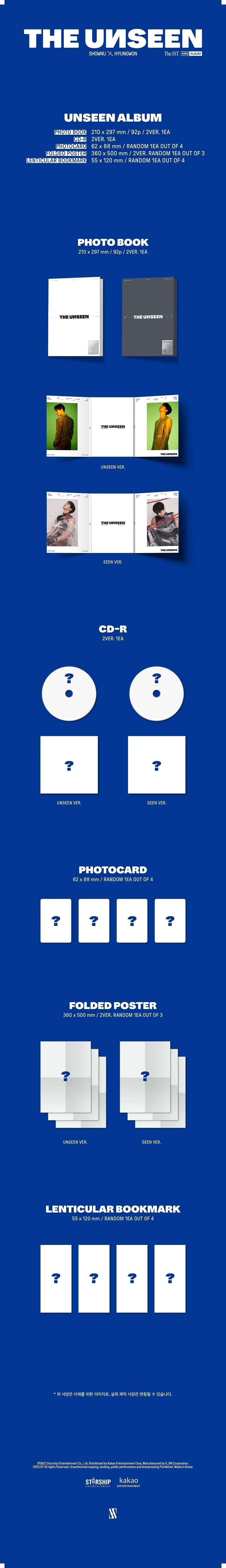 Official preorder SHOWNU X HYUNGWON - 1st Mini Album [THE UNSEEN 