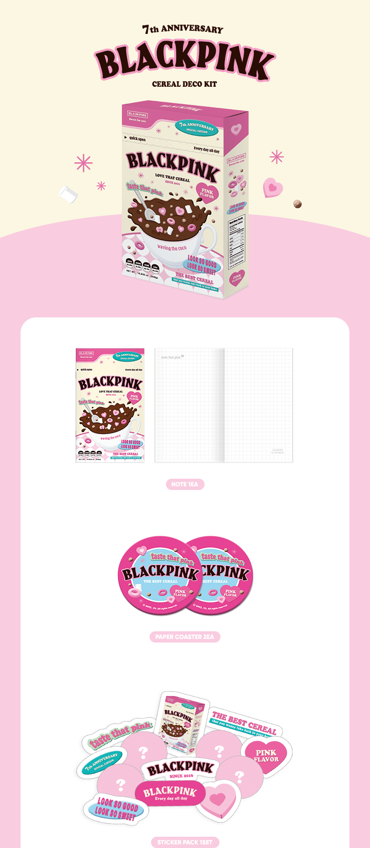 Official preorder BLACKPINK 2023 DEBUT ANNIVERSARY CEREAL DECO KIT