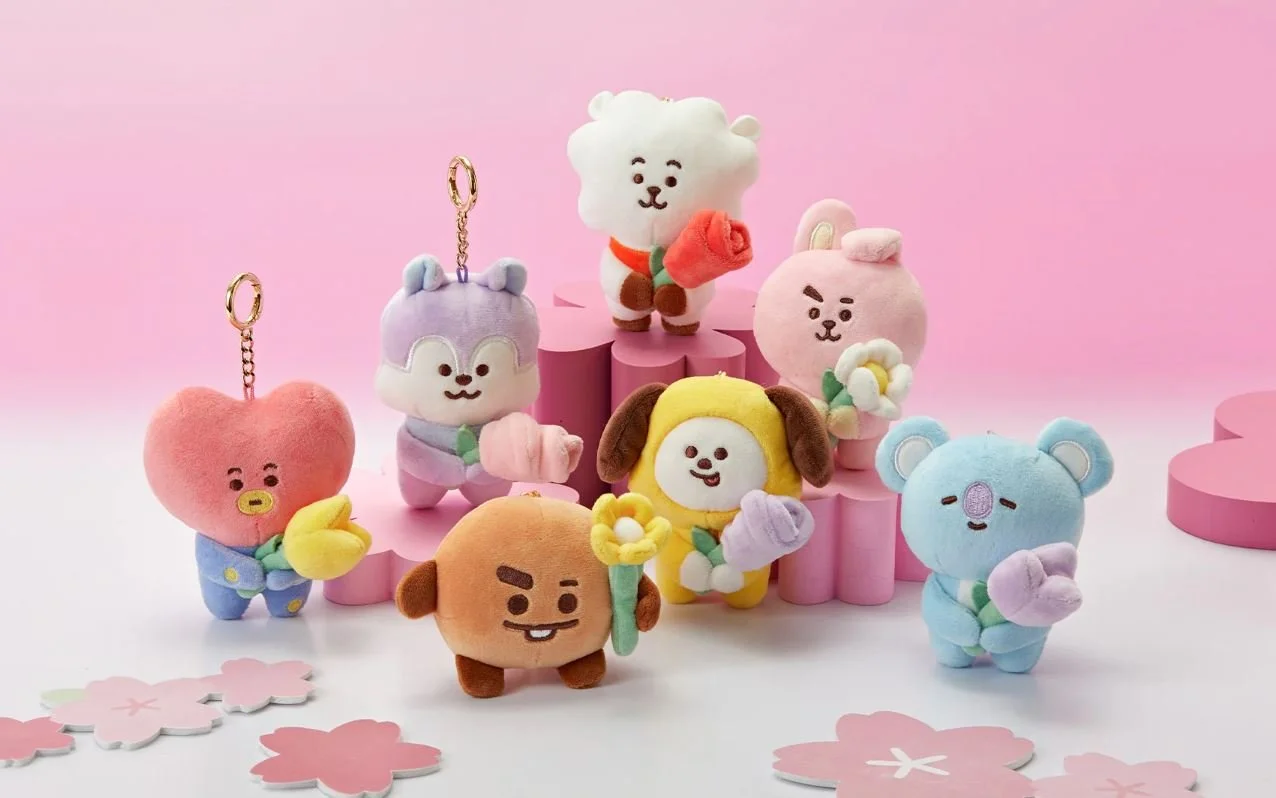 Official preorder BT21 Spring Days Doll Keyring, Corduroy sling