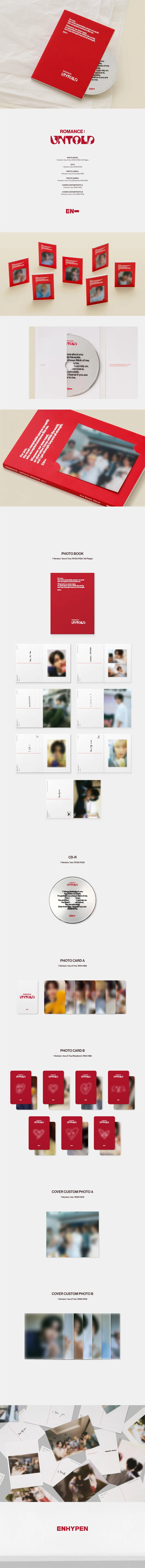 Official album preorder ENHYPEN - ROMANCE : UNTOLD (ENGENE version 