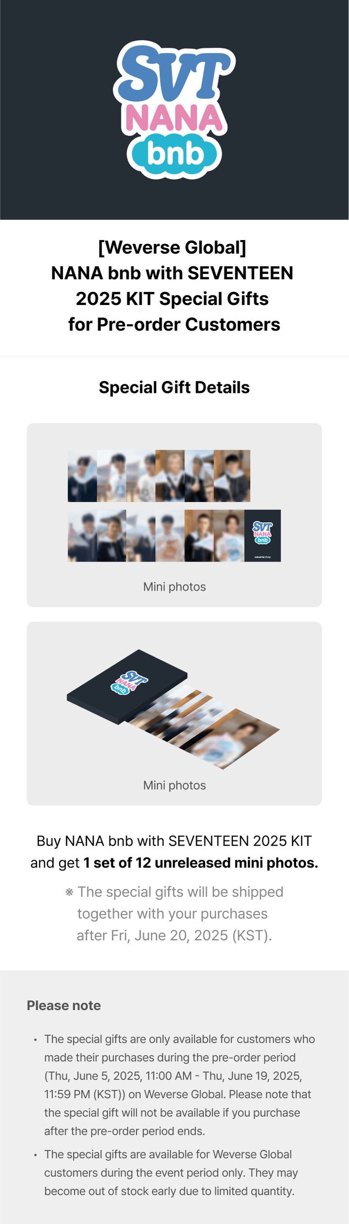 Official preorder SEVENTEEN NANA bnb with SEVENTEEN 2025 KIT