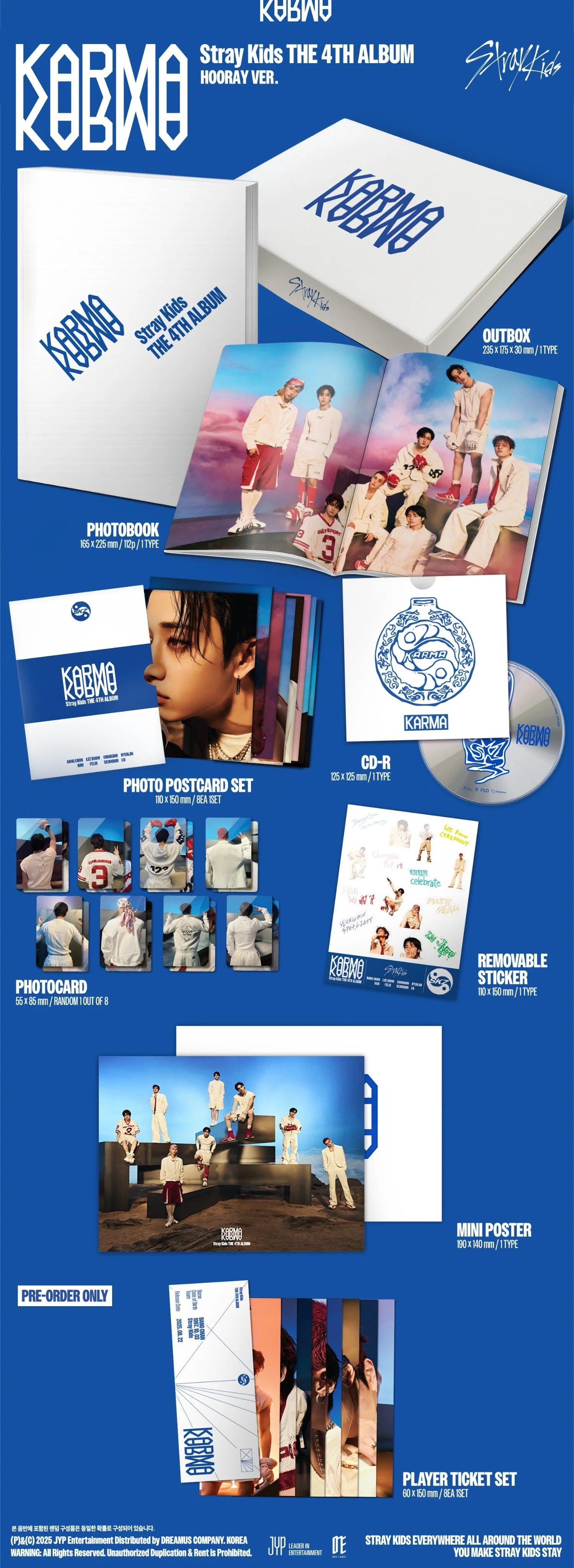 straykids KARMA CEREMONY HOORAY 未開封 ×5 ① Stray Kids THE 4TH ALBUM 