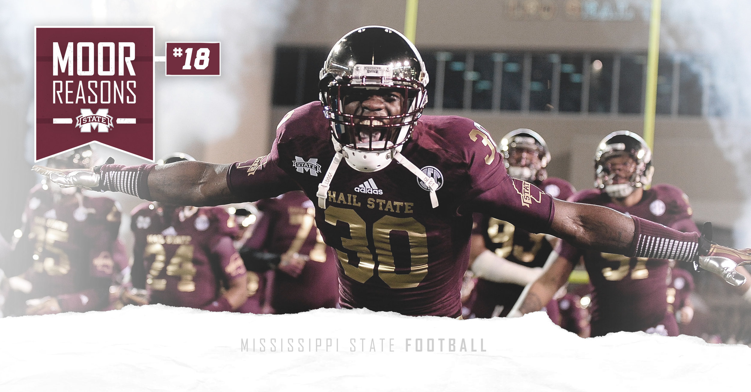Moor Reasons was a series created to send out to recruits as a way to highlight the great things about Mississippi State and their football team. There are 100 postcards each featuring a different “reason” that correlates with a number 1-100. This w…