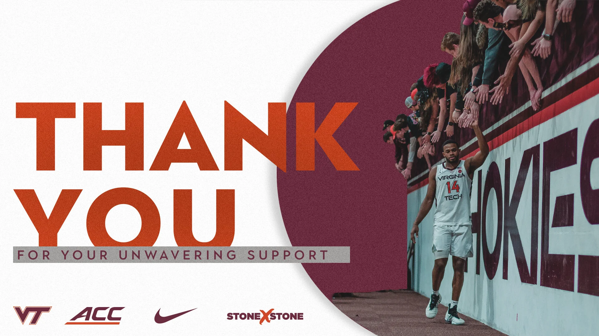This is a “thank you” graphic designed to post from the @HokiesMBB accounts following the 2019-20 season.