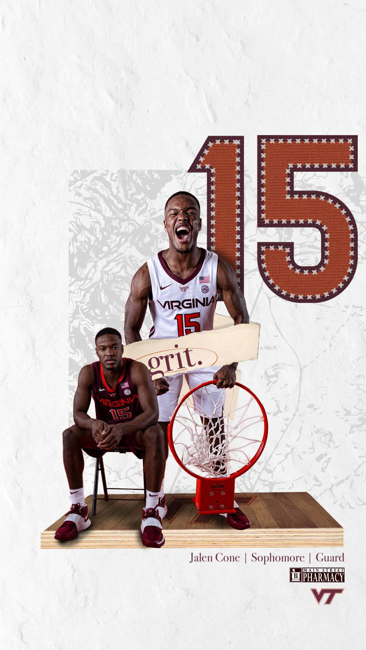 In 2020, our department moved to creating sponsored digital assets in the place of posters and schedule cards for individual sports. Each sport requested subject matter for 3-5 phone wallpapers. This men’s basketball wallpaper highlights returning g…