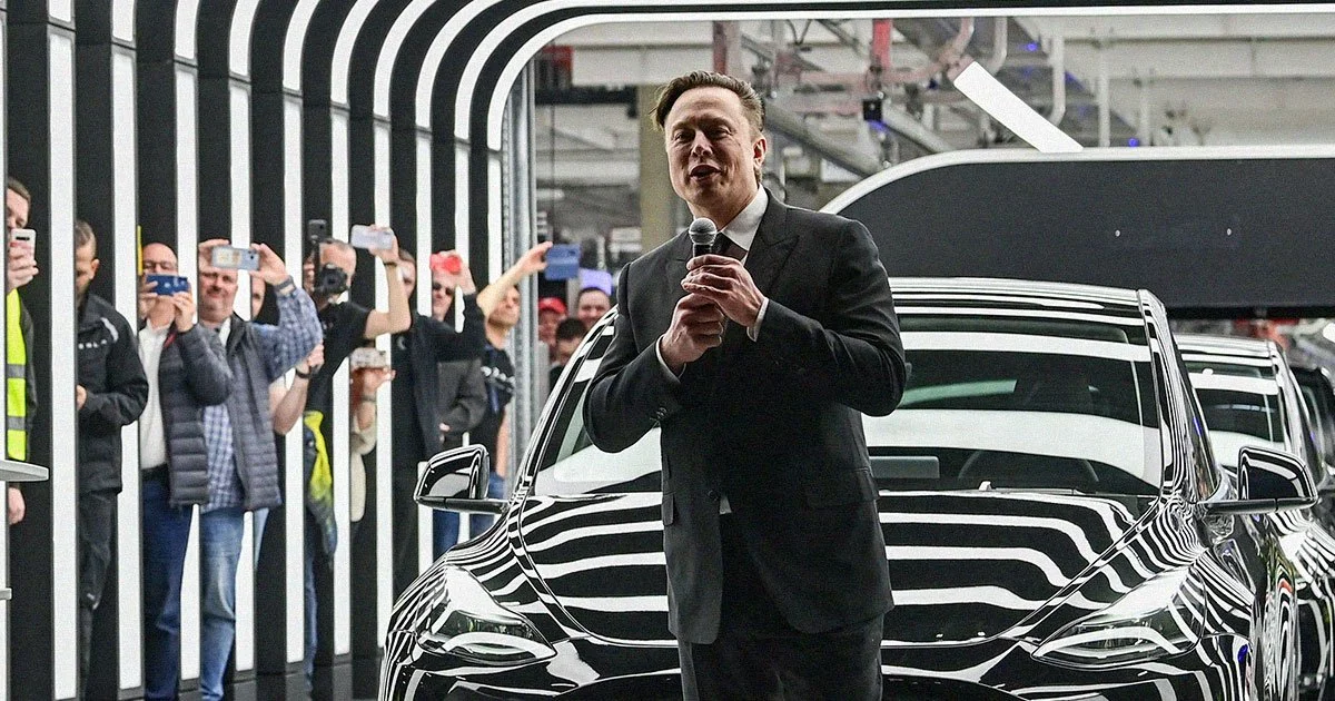 Elon Musk breaks out the dance moves as he opens new Tesla factory in Germany
