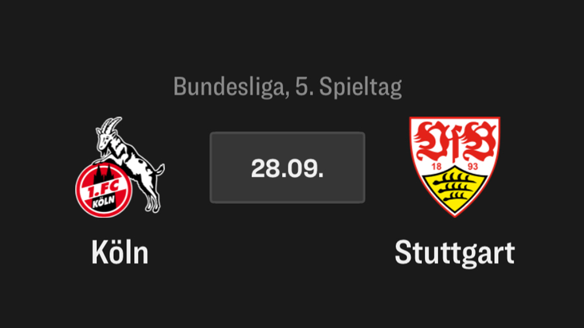 1. Bundesliga, 5. Spieltag, 1. FC Köln - Stuttgart