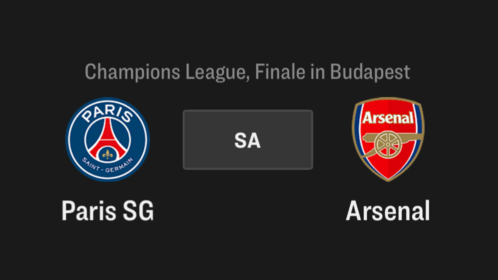 PSG - Arsenal, Champions League Finale