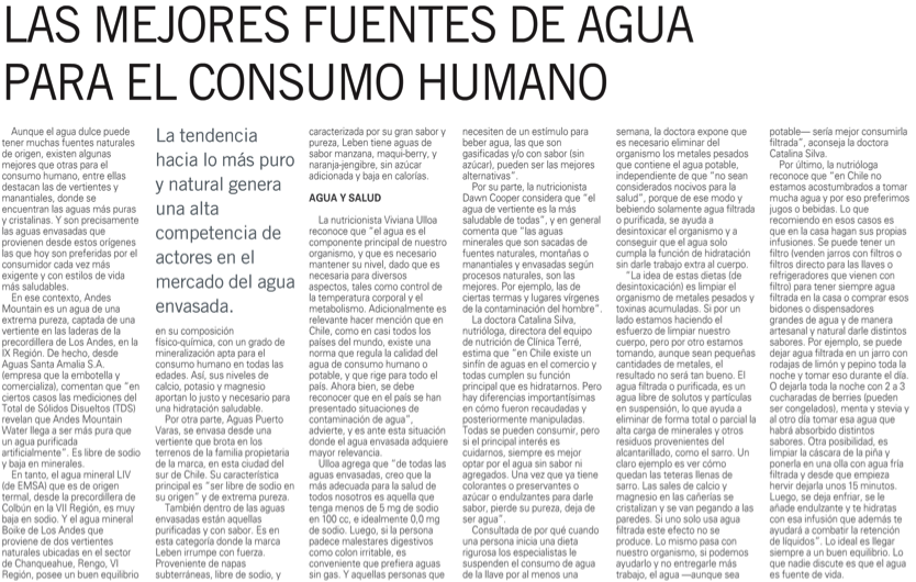 Las mejores fuentes de agua para el consumo humano