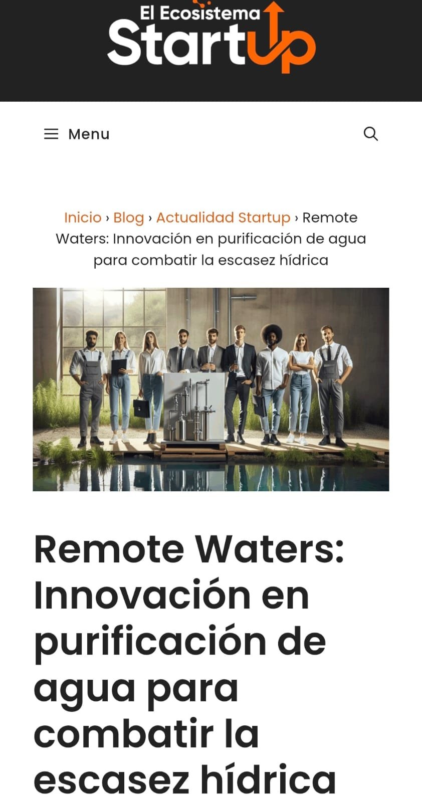Remote Waters: Innovación en purificación de agua para combatir la escasez hídrica