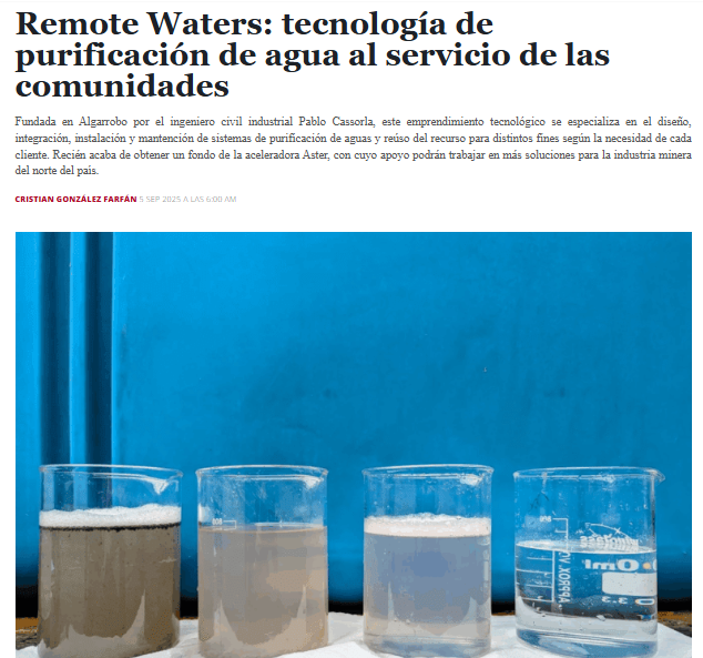 Remote Waters: tecnología de purificación de agua al servicio de las comunidades
