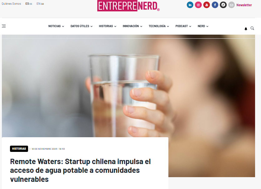 Remote Waters: Startup chilena impulsa el acceso de agua potable a comunidades vulnerables