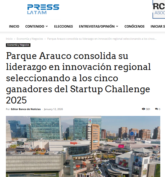 Parque Arauco consolida su liderazgo en innovación regional seleccionando a los cinco ganadores del Startup Challenge 2025