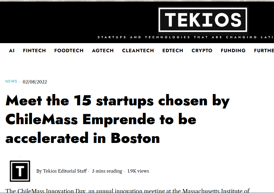 Meet the 15 startups chosen by ChileMass Emprende to be accelerated in Boston