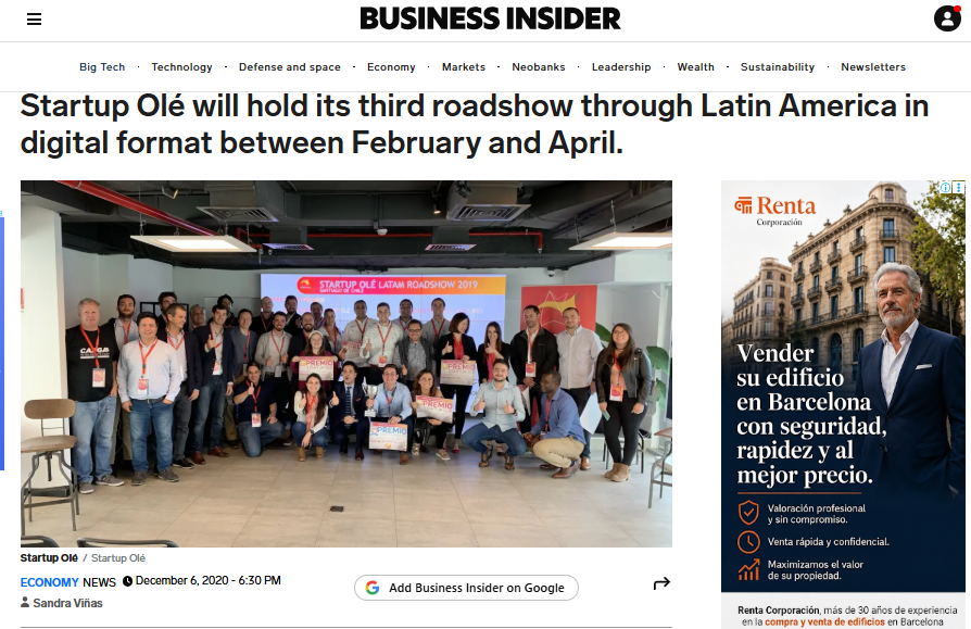 Startup Olé will hold its third roadshow through Latin America in digital format between February and April.