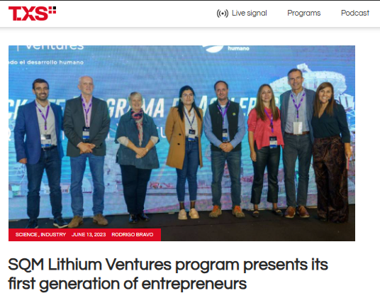 SQM Lithium Ventures program presents its first generation of entrepreneurs