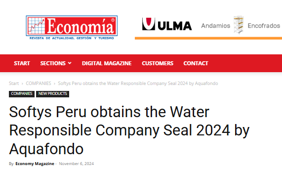 Softys Peru obtains the Water Responsible Company Seal 2024 by Aquafondo