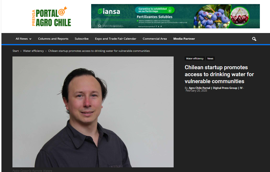 Chilean startup promotes access to drinking water for vulnerable communities