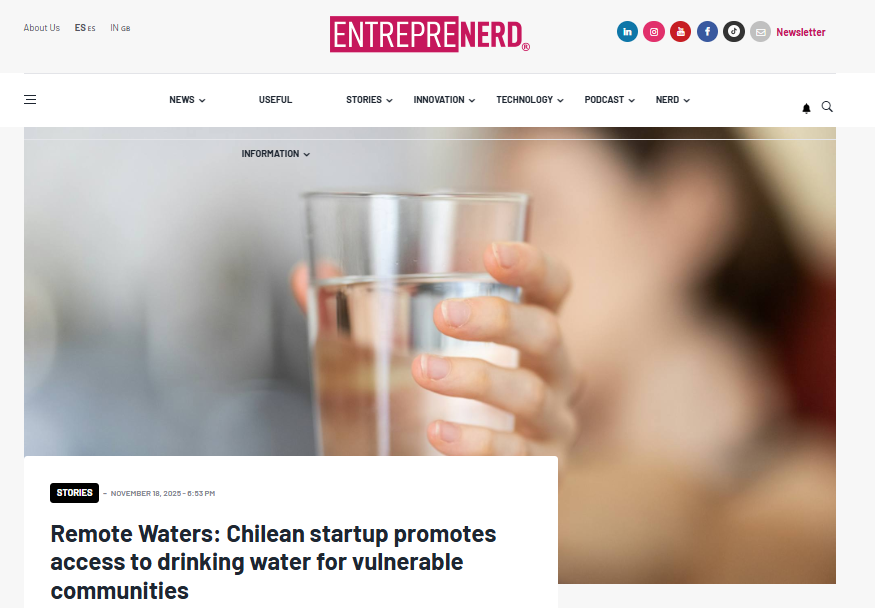 Remote Waters: Chilean startup promotes access to drinking water for vulnerable communities