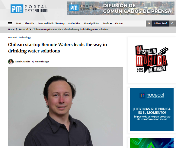 Chilean startup Remote Waters leads the way in drinking water solutions