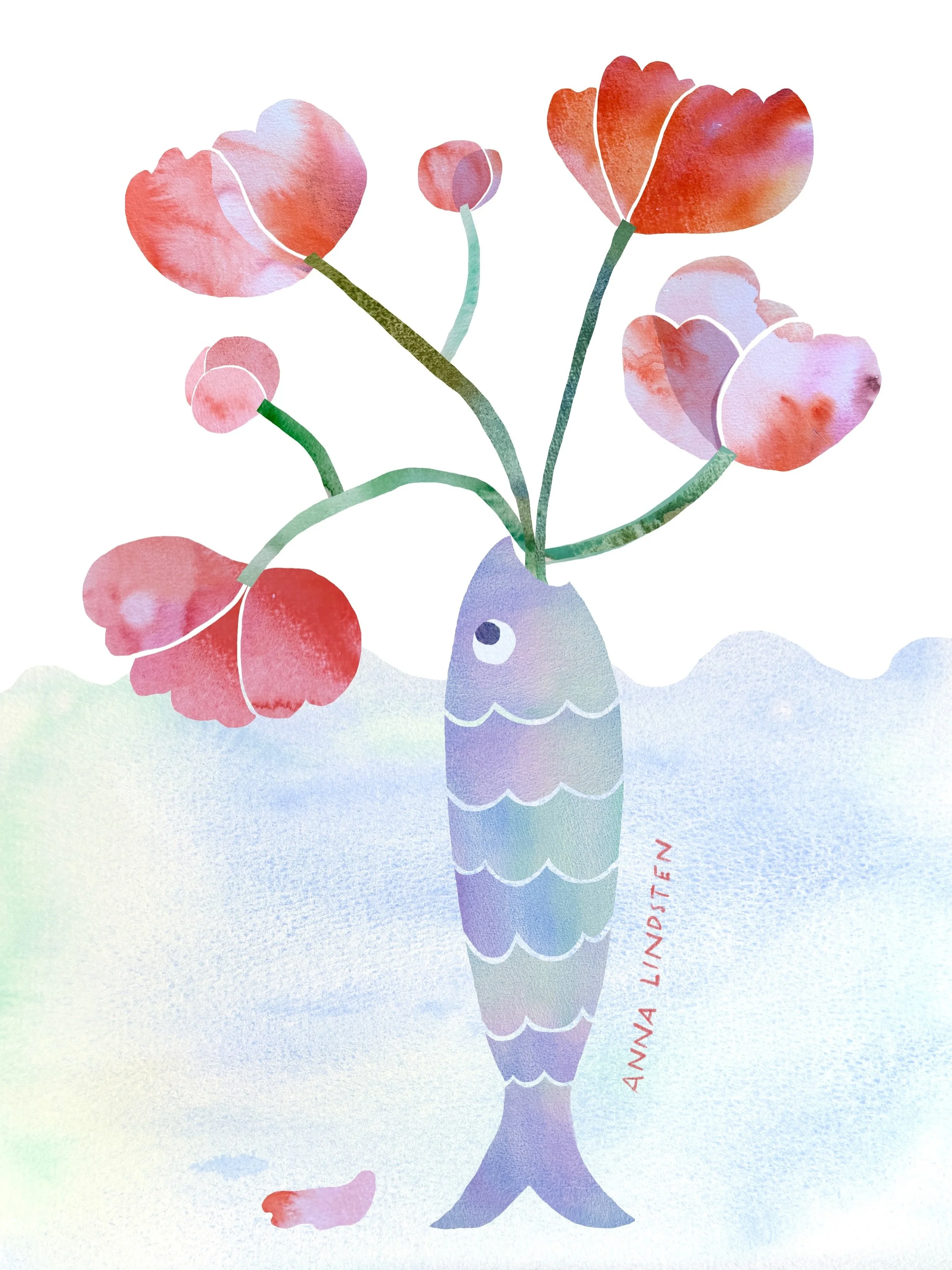 Imagined flower challenge🌷

First prompt: Flower + Fish

@estee.zales 

#imaginedflowerchallenge2026 #cutpaper #watercolour #procreate #flower
