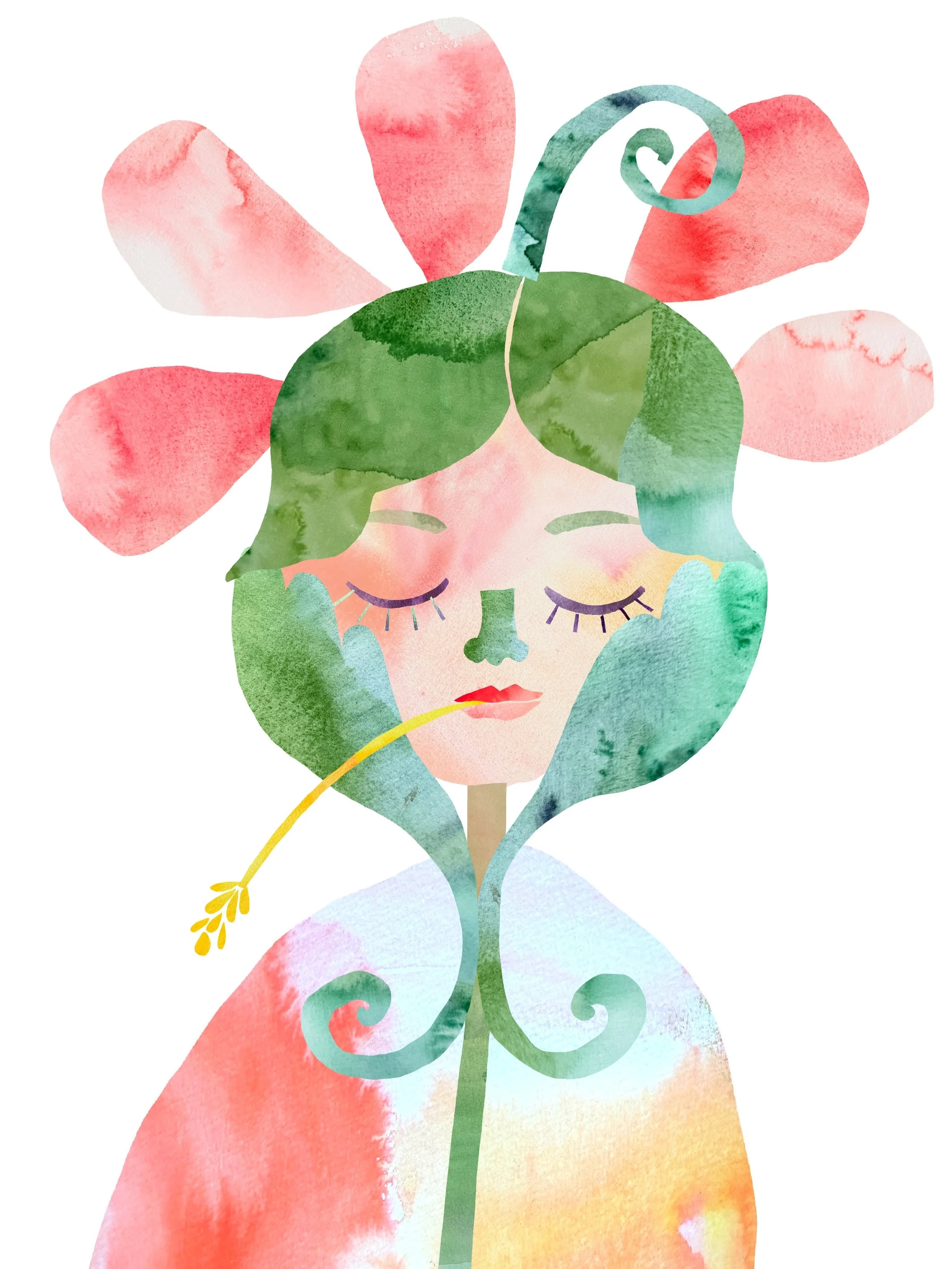 Imagined flower challenge 🌷

Fourth prompt: Flower + People (and a 🐶 for bonus)

@estee.zales 

#imaginedflowerchallenge2026 #cutpaper 
#watercolour #mixedmedia #illustration