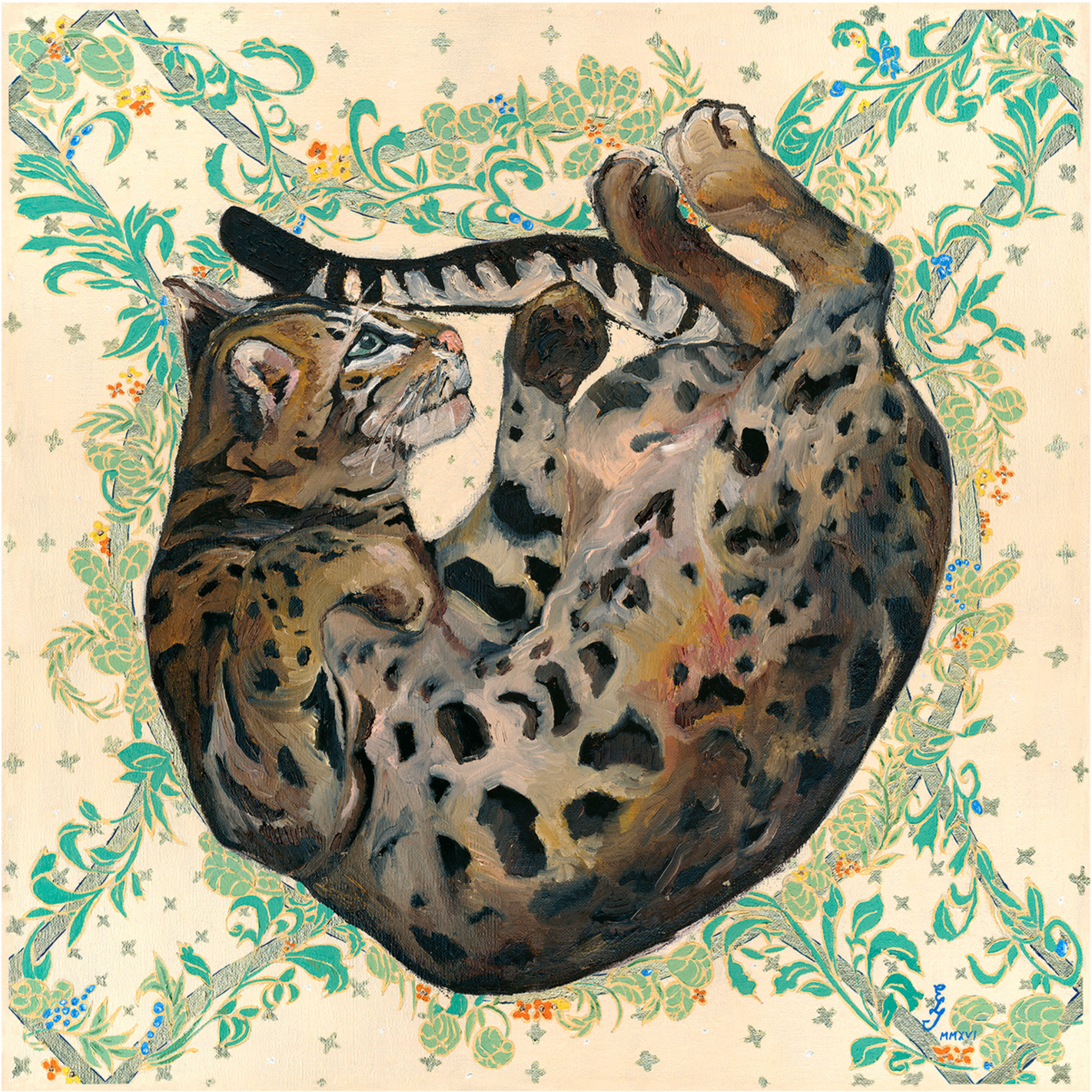 Felis Bengalensis Ajax MMXVI, 60x60cm, oil on canvas, 2016.