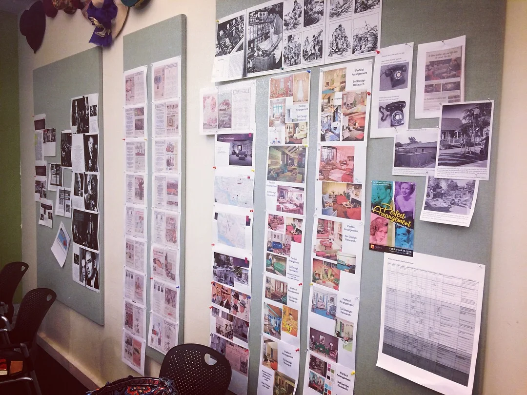 Part of the dramaturgy world-building board created for Theatrical Outfit’s Perfect Arrangement (2018)