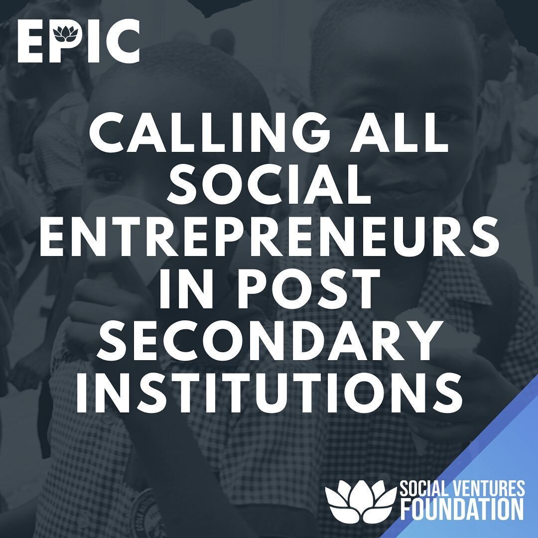 🔔 Opportunity Alert

Calling all students with a desire to make an #epicsocialimpact on the #1 UN SDG: Poverty. 

Submit your social venture idea to @socialventuresfoundation End Poverty Innovation Challenge and your social venture may be selected to help make a serious social impact in your community.

#sdgs #sdg1 #socialventuresfoundation 
#opportunity #university #student #change