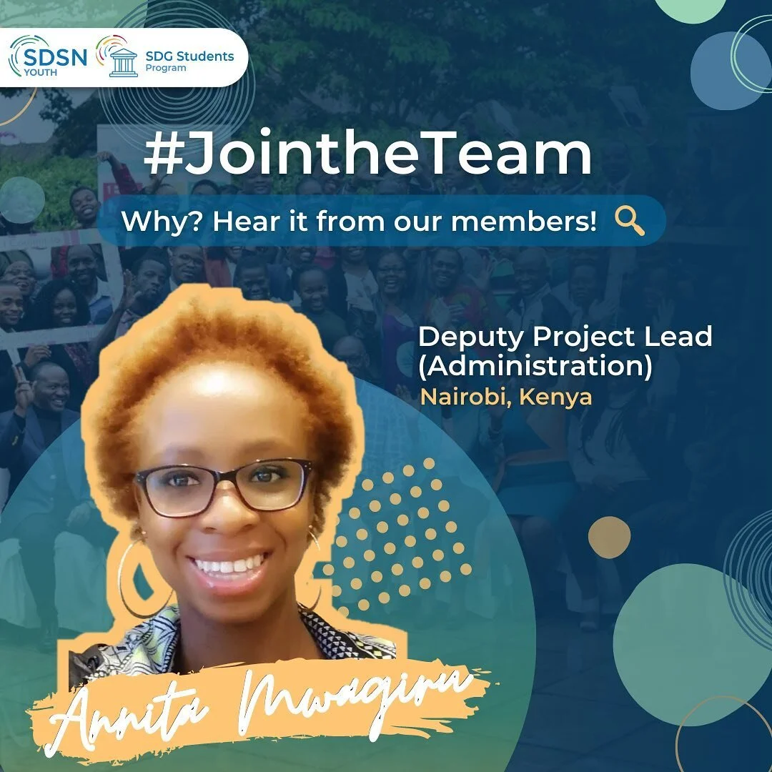 [Team Testimonial]⁣ ✨
⁣
The SDG Students Program Team is full of individuals who excel academically and intellectually. This description perfectly fits Annita Mwagiru &mdash; our Deputy Project Lead (Administration) from Kenya! ⁣
⁣
➡️ Swipe left to check out Annita's #DAYSINSSP now!⁣
⁣
Want to join a platform that empowers young people globally to create sustainable solutions? Join us! ⁣
⁣
👀 Check out our recruitment page (link in bio).

#sdgs #sdgstudentsprogram #team #youth #unsdsnyouth 

#student #studentlife #leadership #university #joinus