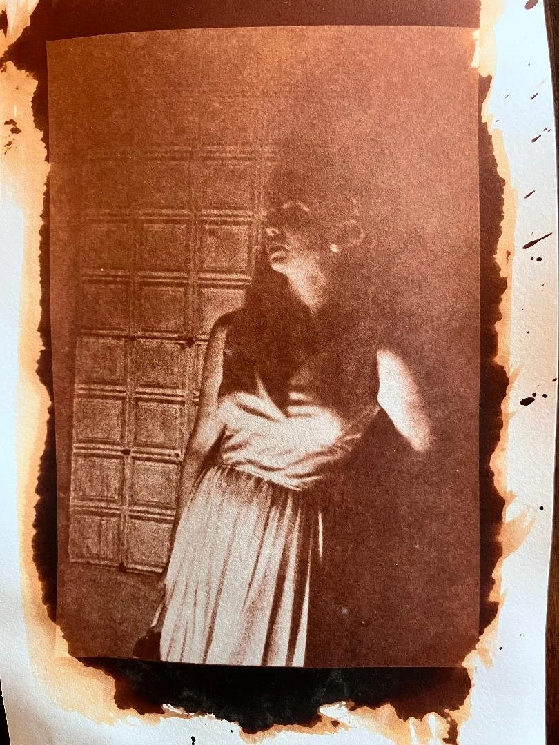 I like this image. Now, the only thing is, why did the sepia show up in this image while the previous image is darker/brown and both were under the UV lights about the same time and both images came from the same dry print negative. Go figure!