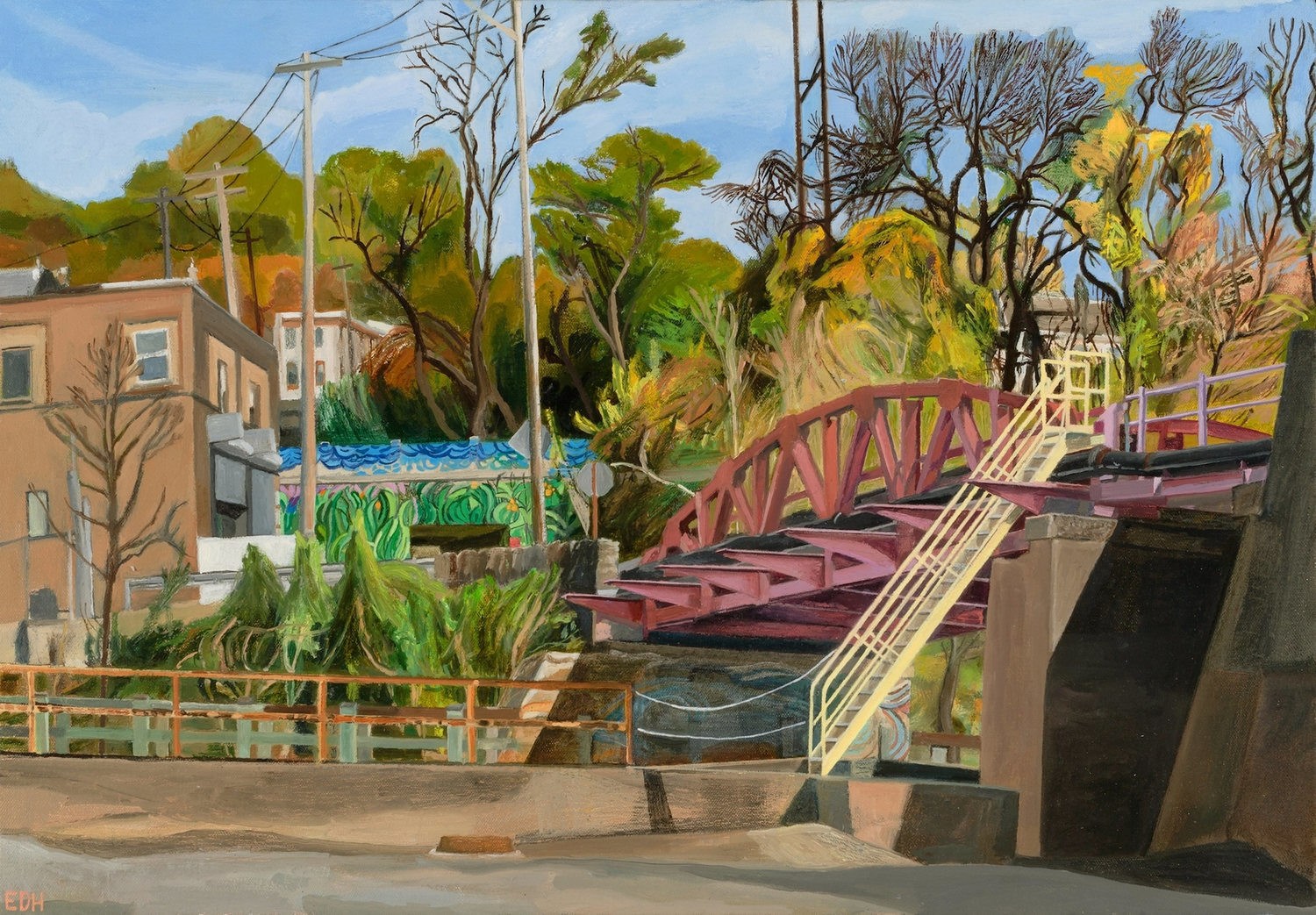Red Bridge, Yellow Stair, Manayunk Canal