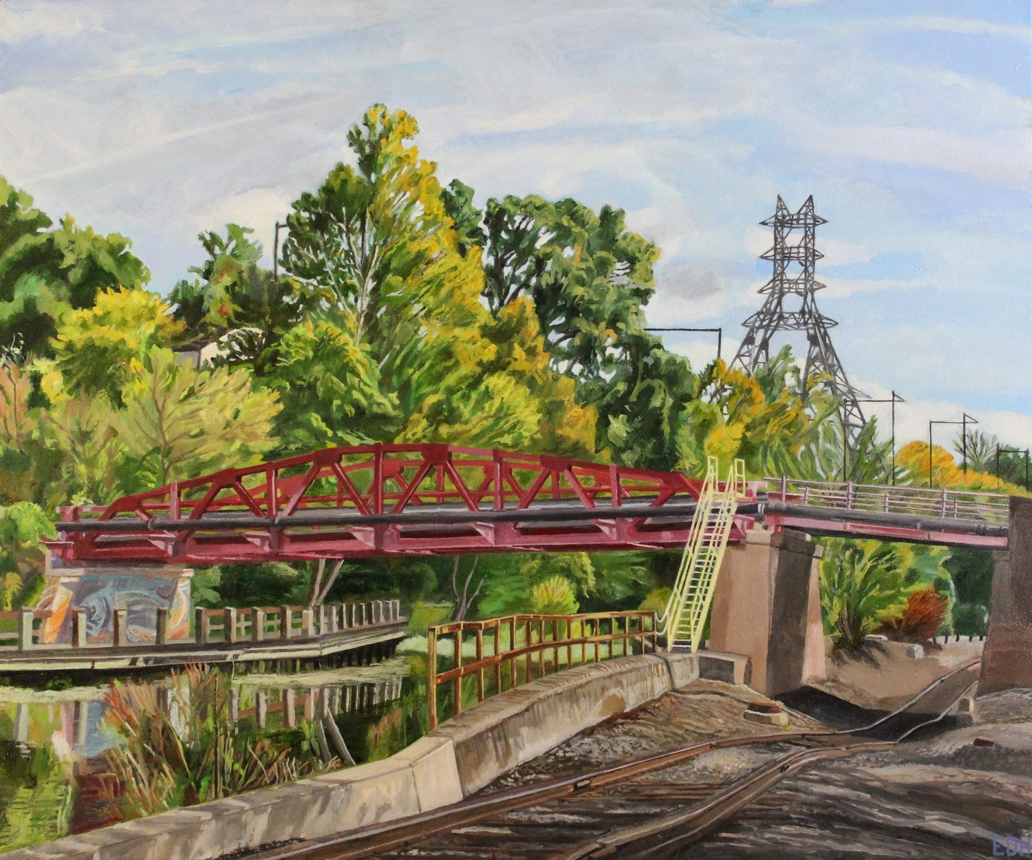 Red Bridge and Railroad Tracks, Manayunk Canal