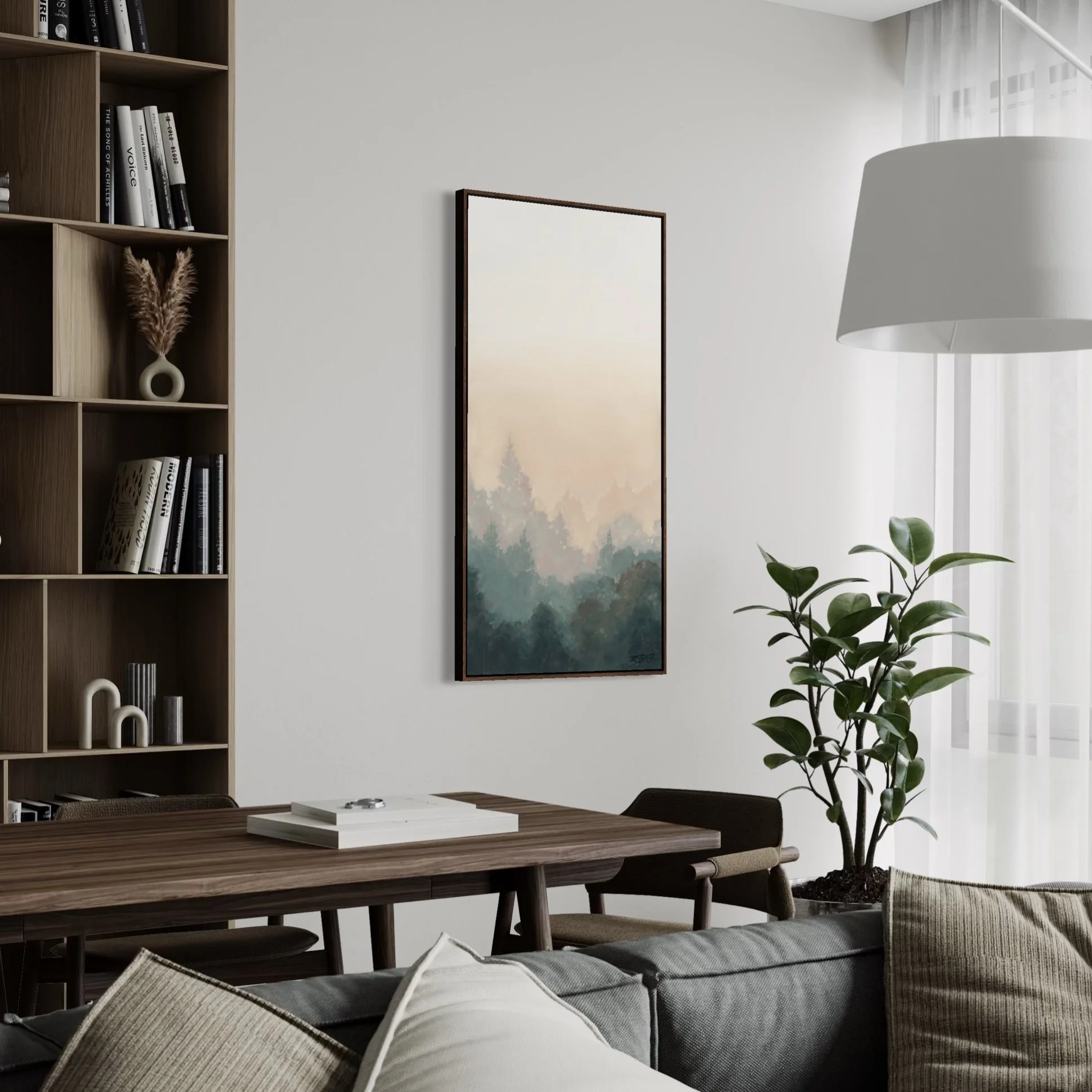 Lace west coast canvas print by ronei walnut frame insitu  repro.jpg