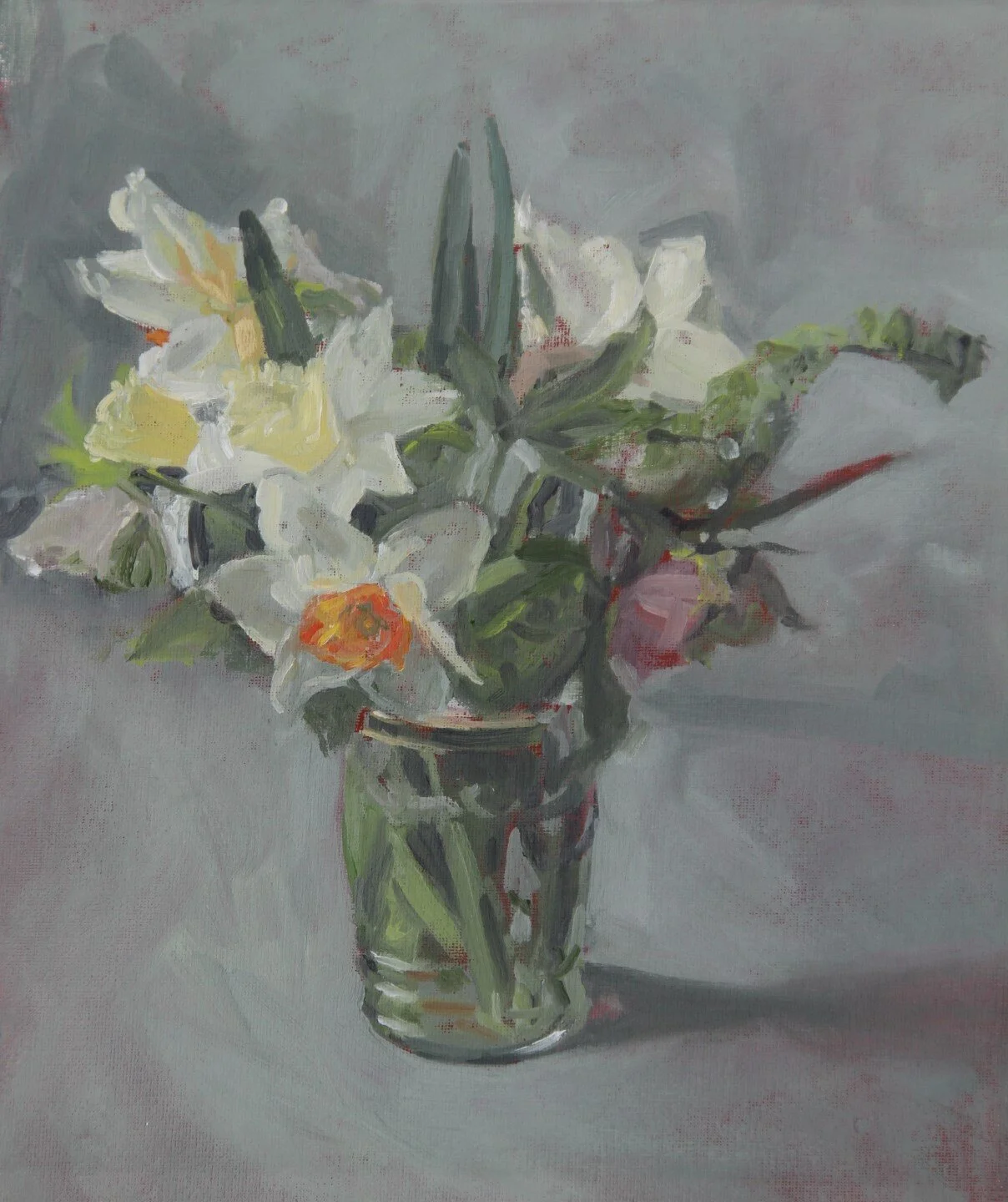 Narcissi and Lenten Rose     12 x 14  