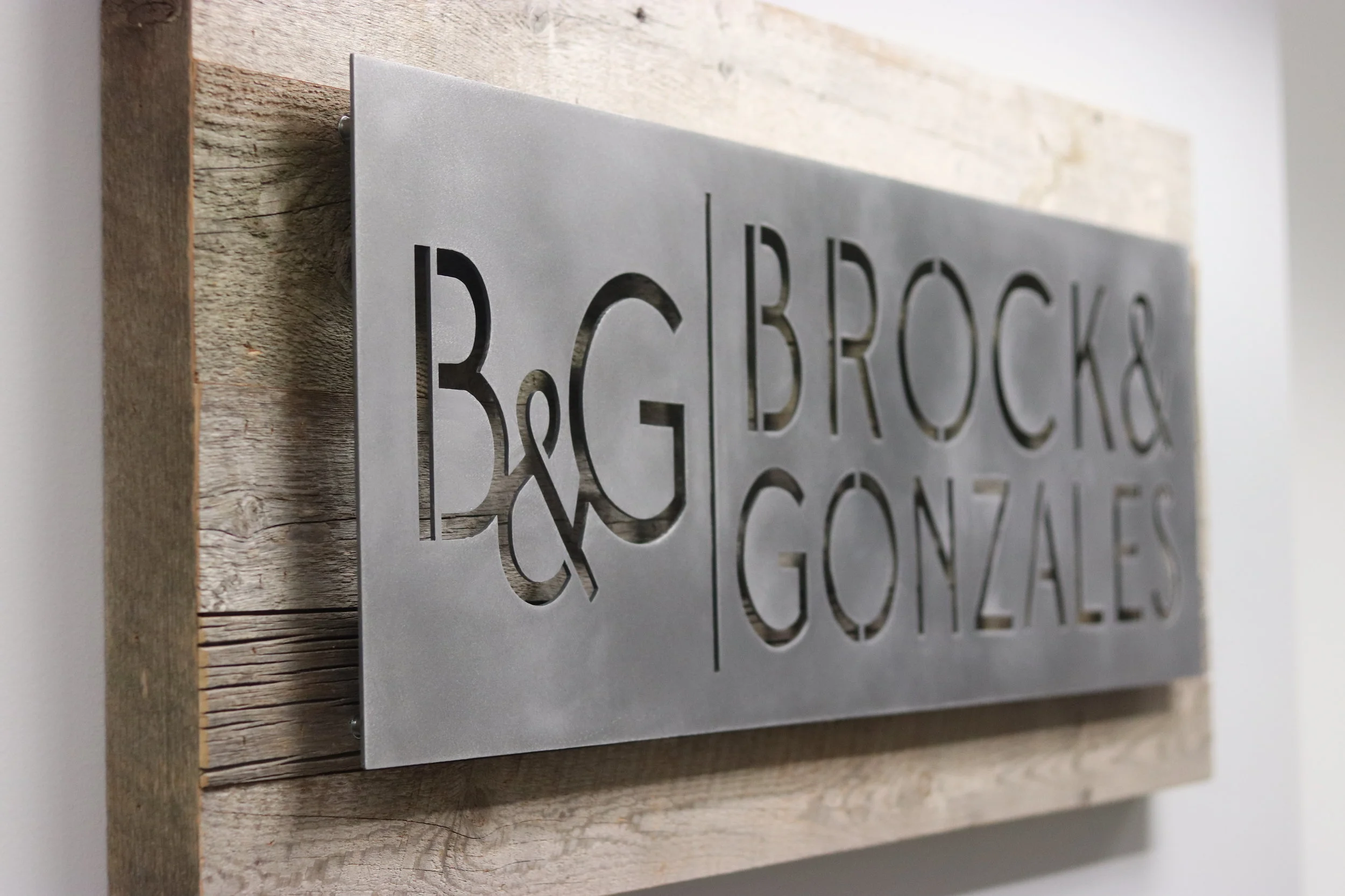 Metal & Wood Logo Sign — HENNEYDESIGNS