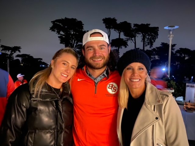  Lauren and Lesley with Brandon at the post-golf reception 