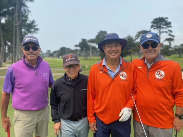  Tournament sponsor and event planning committee member, Bob Paul, with his teammates David Miller, Eric Tom and Ed Sarraille 